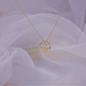 Gold Round Dancer Pendant Necklace - Elegant Women’s Jewelry